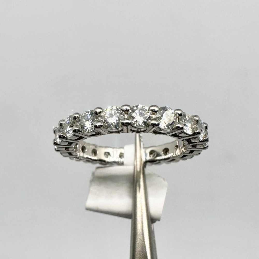 Moissanite Diamond Ring Eternity Wedding Band Anniversary Brilliant 2 Ct Size 7